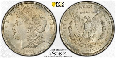 1921 $1 Morgan MS63
