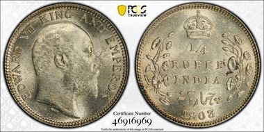 1903(C) 1/4 Rup SW-7.78 MS63