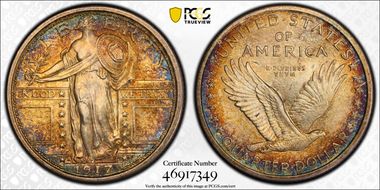 1917-D 25C Type 1 MS64FH