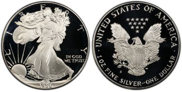 1986-S $1 Silver Eagle PR69DCAM