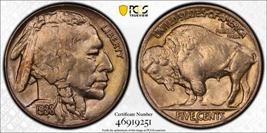 1938-D/S 5C Buffalo MS65