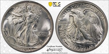 1944 50C MS66