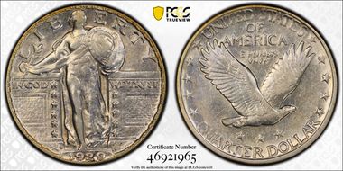 1929-D 25C AU50