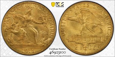 1915-S $2.50 Panama-Pacific MS66+