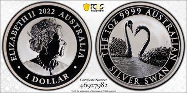 2022-P $1 Silver Swan MS70