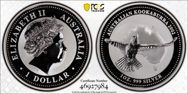 2002 $1 Kookaburra Ag MS69