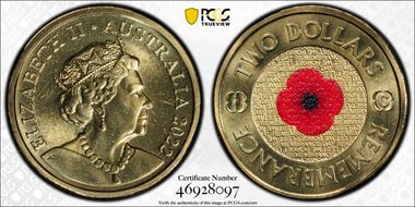 2022-C $2 Remembrance Day Colorized MS67