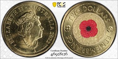 2022-C $2 Remembrance Day Colorized MS68