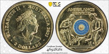 2021-C $2 Ambulance Service Colorized MS67