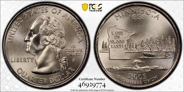 2005-P 25C Minnesota Satin Finish SP67+