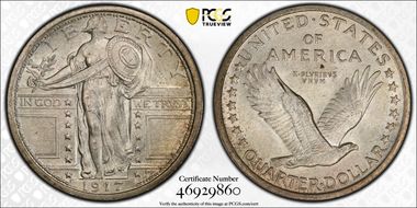 1917 25C Type 1 MS65FH