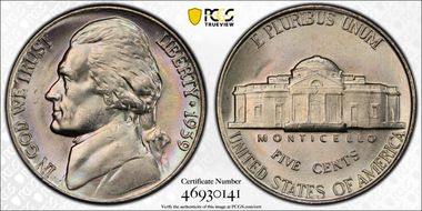 1939 5C Reverse of 1940 MS66+