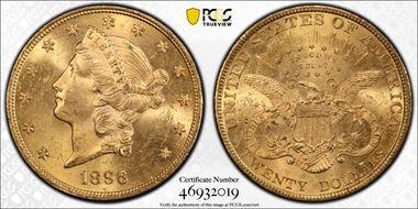 1896 $20 RPD, FS-301 MS63