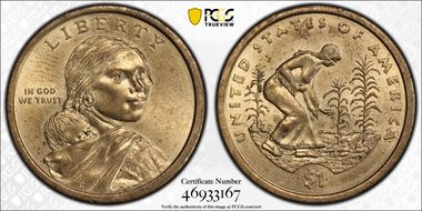 2009-D $1 Native American - Position B AU58