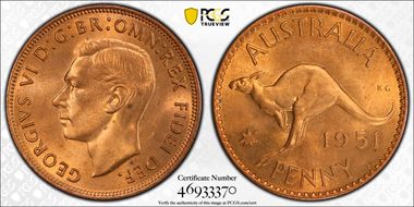 1951-PL (L) 1D KM-43 MS65RD