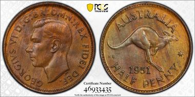 1951(p) 1/2D KM-42  w/ Dot MS64BN