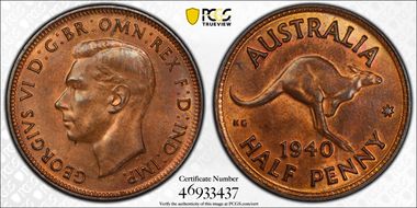 1940 1/2D MS64RB