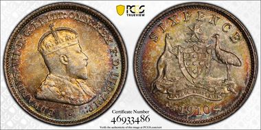 1910 6D KM-19 Ag MS64