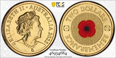 2022-C $2 Remembrance Day Colorized MS66