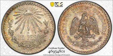 1925-M Peso KM-455  Ag MS65