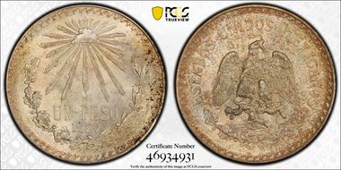 1927-M Peso KM-455  Ag MS66