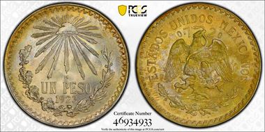 1923-M Peso KM-455  Ag MS65