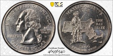 2000-D 25C Massachusetts MS66