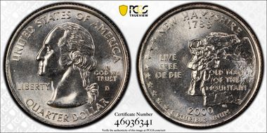 2000-D 25C New Hampshire MS65