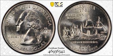 2000-D 25C Virginia MS67