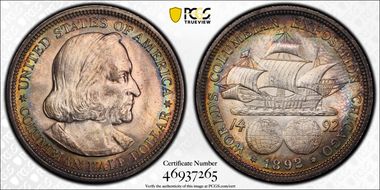 1892 50C Columbian MS65