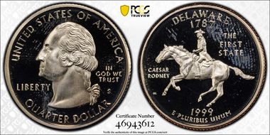 1999-S 25C Delaware PR66DCAM