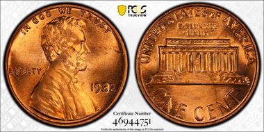 1982 1C Bronze Large Date MS66RD