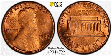 1982 1C Zinc Large Date MS66RD