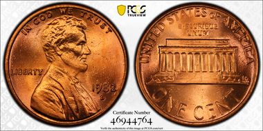 1982-D 1C Zinc Large Date MS67RD