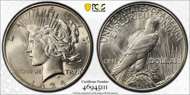 1934-D $1 AU58