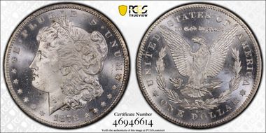 1878-CC $1 VAM 11, Lines in Wing MS66