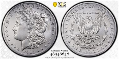 2021-O Privy $1 Morgan Dollar 100th Anniversary MS70