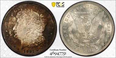 1921 $1 Morgan MS63