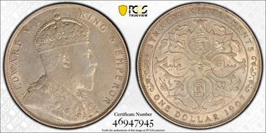 1907 $1 Prid-5 AU55