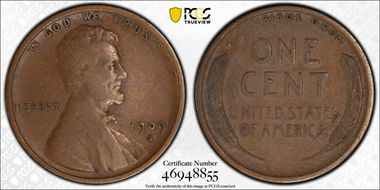 1909-S 1C Lincoln F15BN
