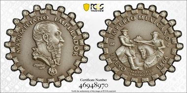 "2020"-LR AMB Medal (2021) Escobedo/Maximilian Ag Alternative Peso Antiqued MS70