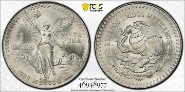 1988-Mo Onza Libertad Ag MS65