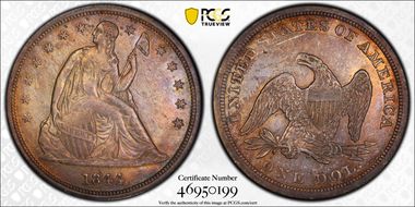 1844 $1 AU58