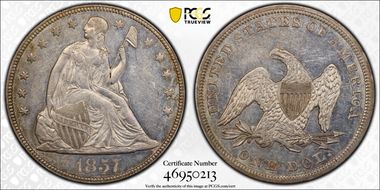 1857 $1 AU58