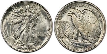 1943 50C AU58