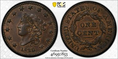 1829 1C Large Letters AU50BN