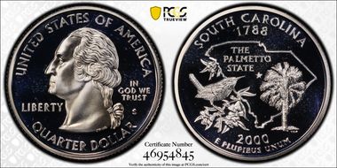 2000-S 25C South Carolina Silver PR69DCAM