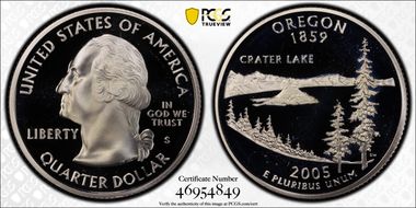 2005-S 25C Oregon Silver PR69DCAM
