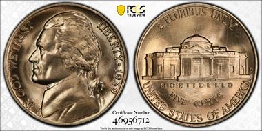 1939-D 5C Reverse of 1938 MS65