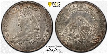 1807 50C O-112, Large Stars, 50/20 Capped Bust XF45